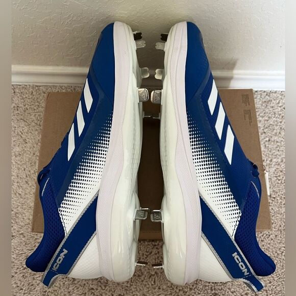 Adidas Icon 7 Baseball Metal Blue Cleats Shoes main image 5